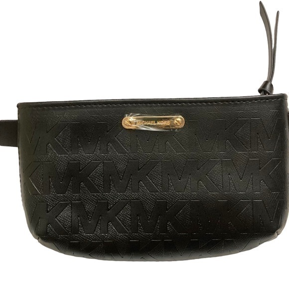 Michael kors new black signature embossed mk belt bag L/XL - Picture 1 of 6